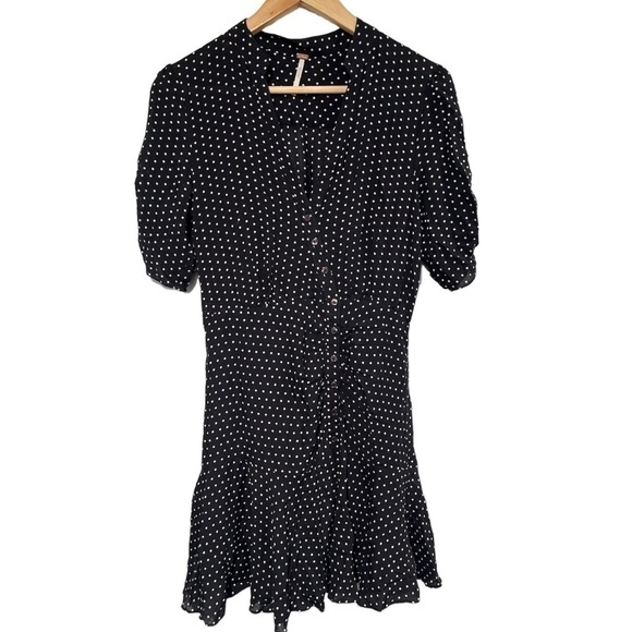 Free People Pippa short sleeve polka dot mini dress - size XS - Picture 5 of 10